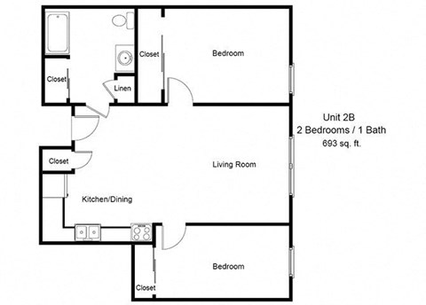 2 Bedroom Floor Plan